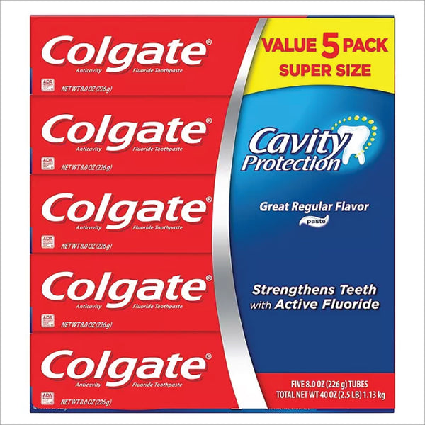 コルゲート Colgate Cavity Protection フッ素入り歯磨き粉 （226g × 5本セット） – スマイルショップUSA